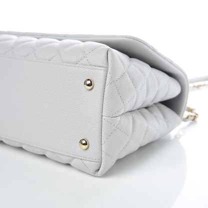 Chanel Caviar Quilted Small Coco Handle Flap Light Grey 9 of 12