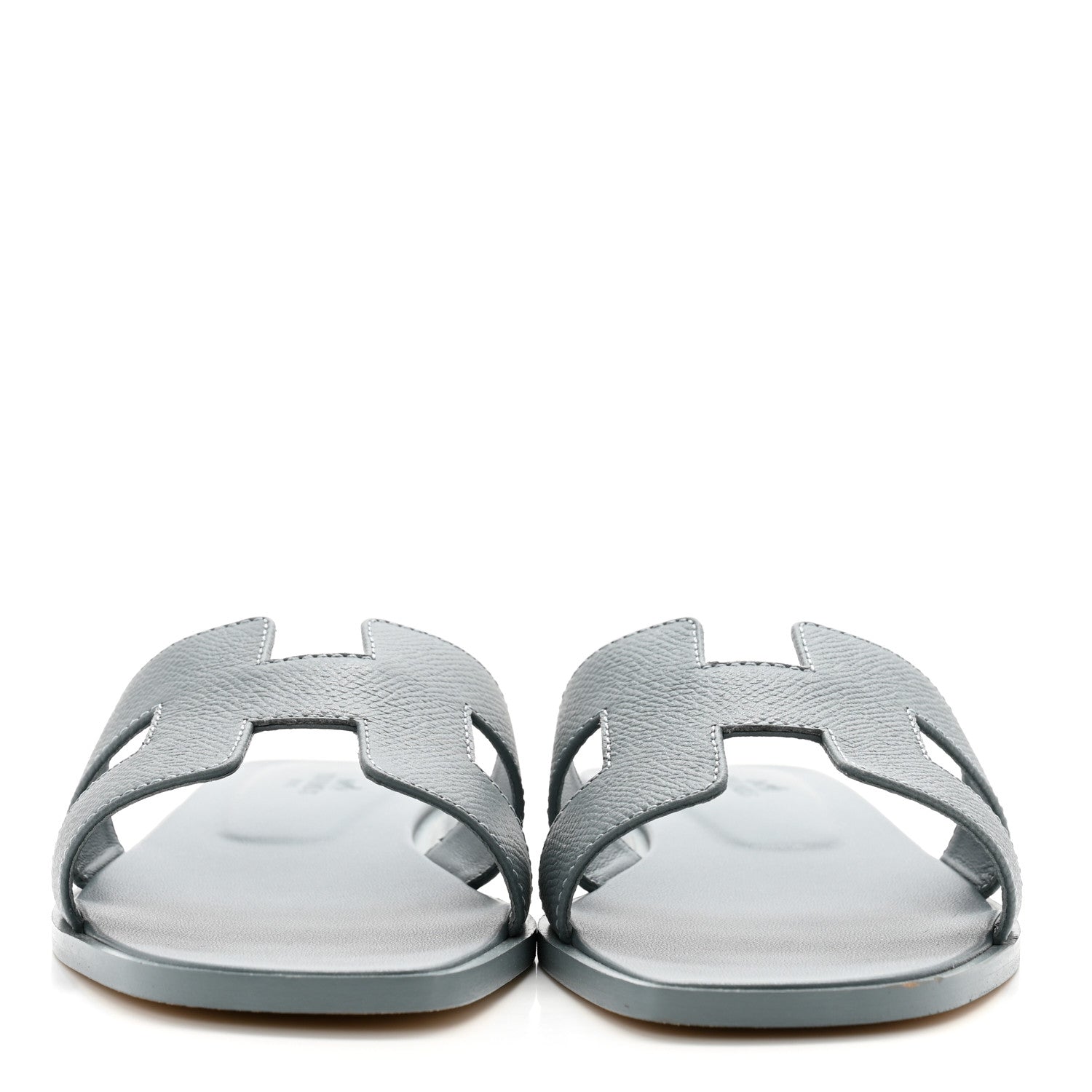 Hermes Epsom Oran Sandals 38 Gris Antarctique 2 of 12