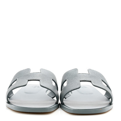 Hermes Epsom Oran Sandals 38 Gris Antarctique 2 of 12