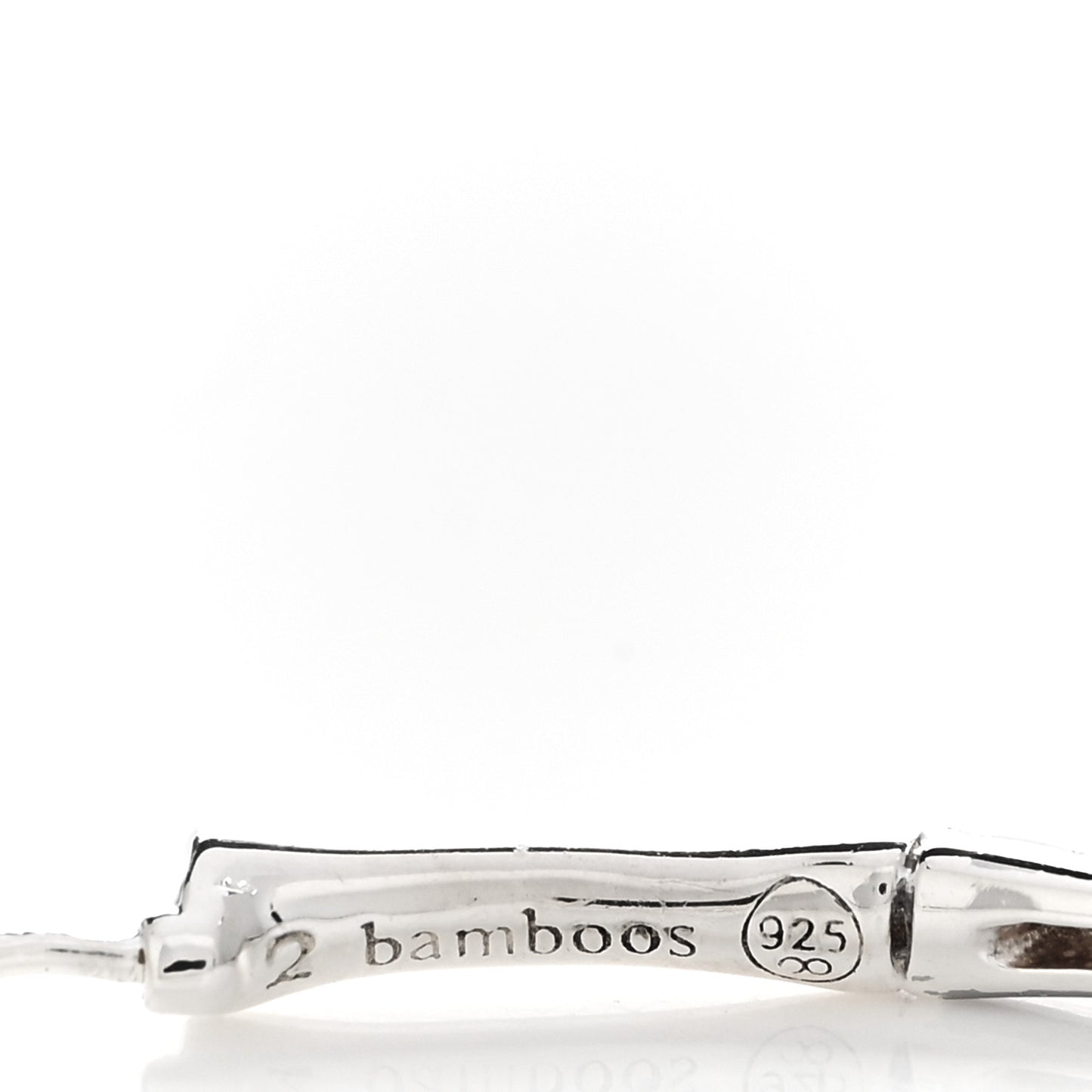 Sterling Silver Black Sapphire Large Bamboo Hoop Earrings