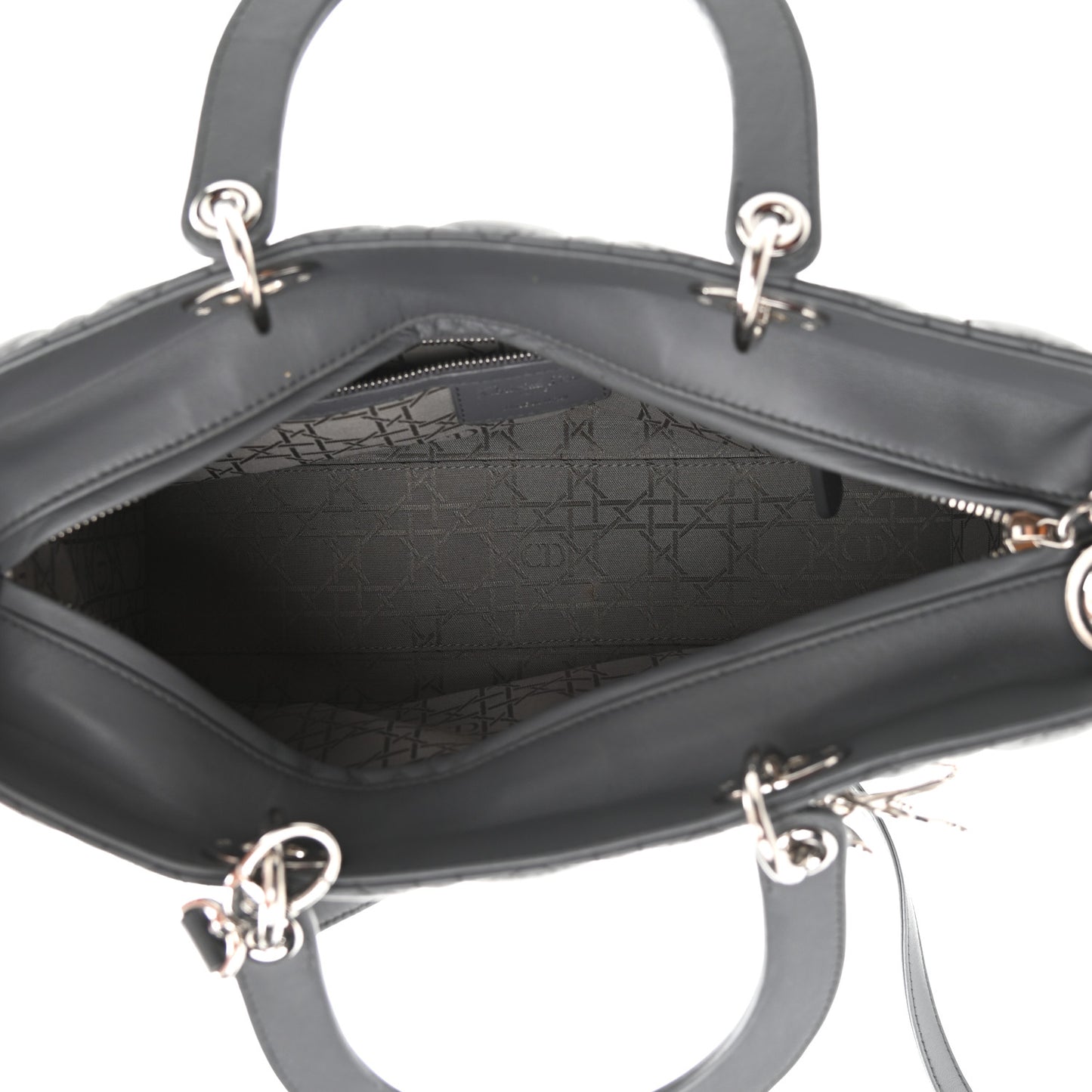 Lambskin Cannage Large Lady Dior Grey