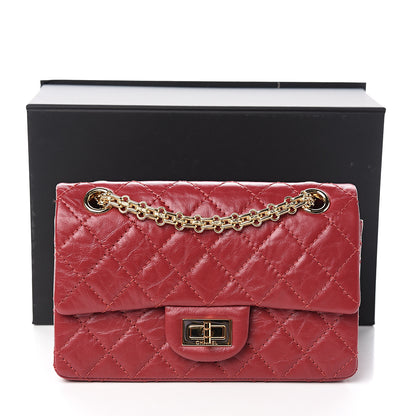 Chanel Aged Calfskin Quilted 2.55 Reissue Mini Flap Red 10 of 10
