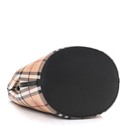 Burberry Haymarket Check Colours Small Lorne Bucket Crossbody Black 4 of 10