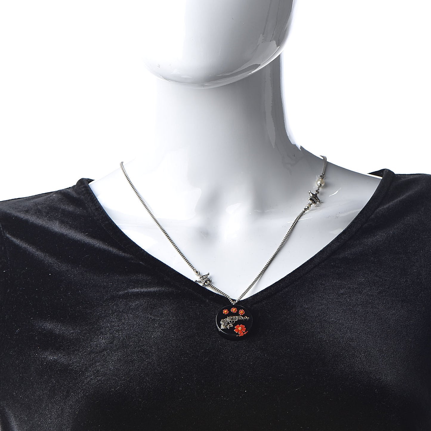 Resin Pearl CC Paris Dallas Necklace Multicolor