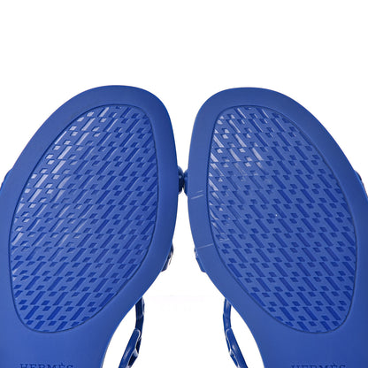 Hermes Rubber Chaine d'Ancre Rivage Sandals 37 Bleu Smalt 8 of 9
