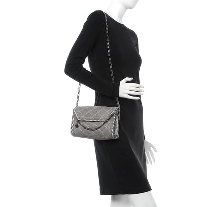 Stella McCartney Shaggy Deer Quilted Mini Falabella Grey 2 of 7