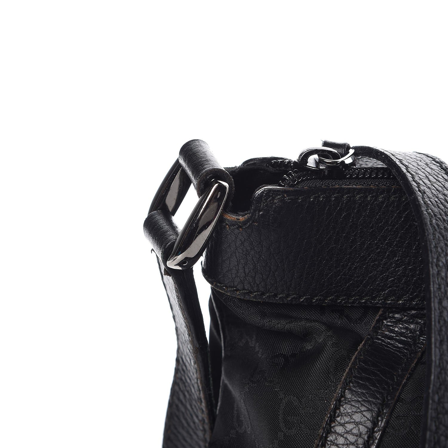 Gucci Nylon Monogram Small D Silver Ring Messenger Black 11 of 17