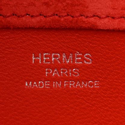 Hermes Veau Doblis Suede Kelly Cut Clutch Pochette Capucine 6 of 8