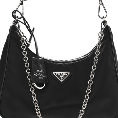 Prada Nylon Re-Edition 2005 Shoulder Bag Black 9 of 10