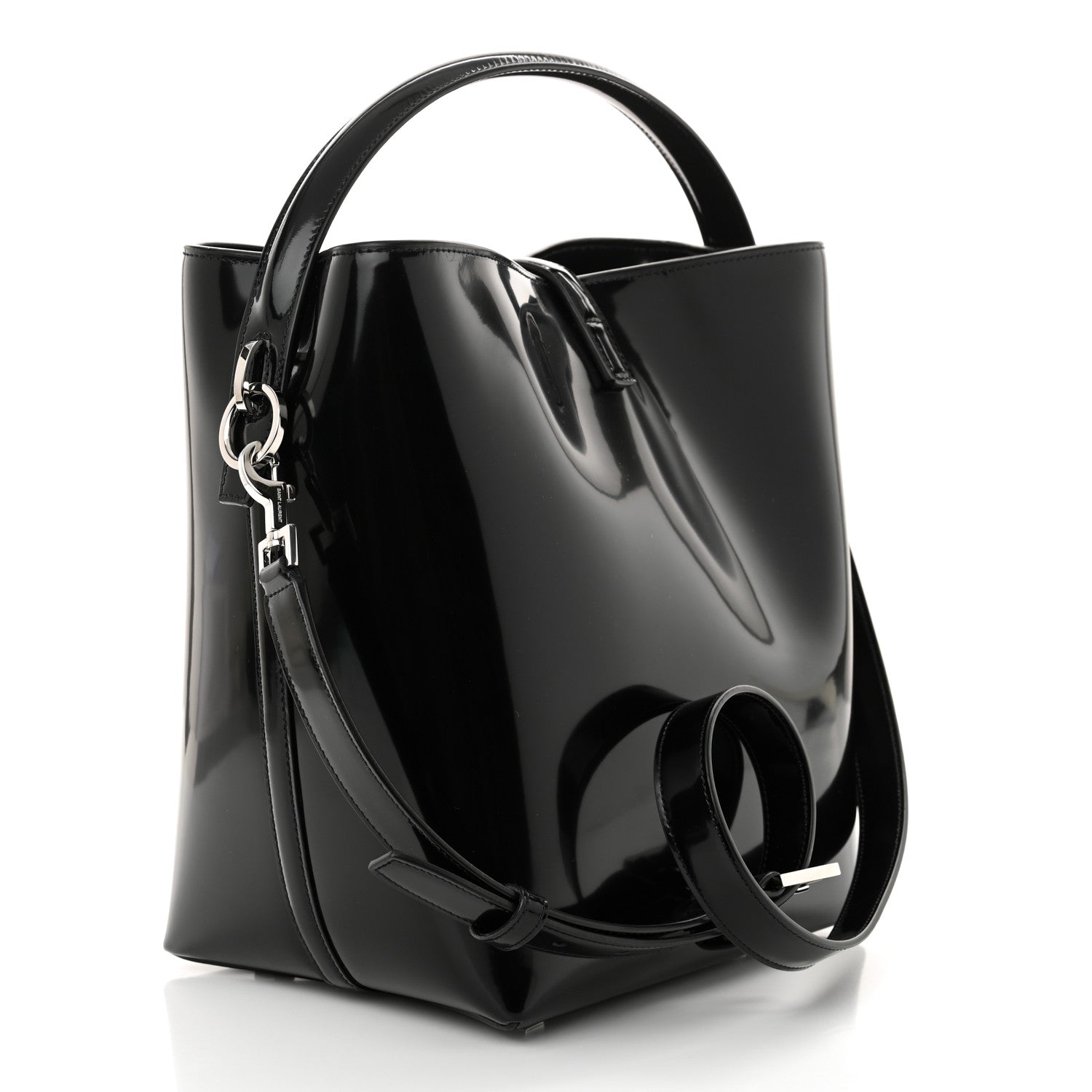 Saint Laurent Patent Calfskin Le 37 Bucket Bag Black 4 of 12