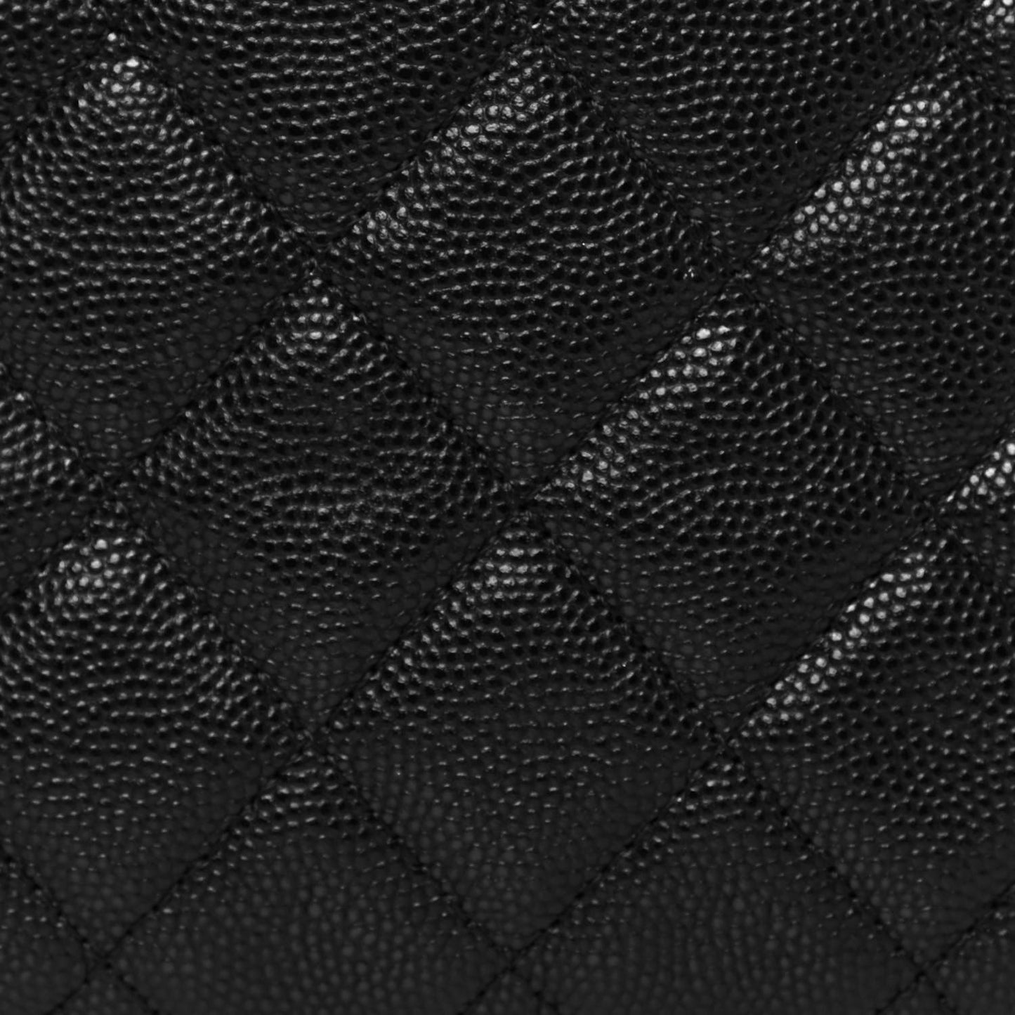 Caviar Quilted Curvy Pouch Cosmetic Case Black