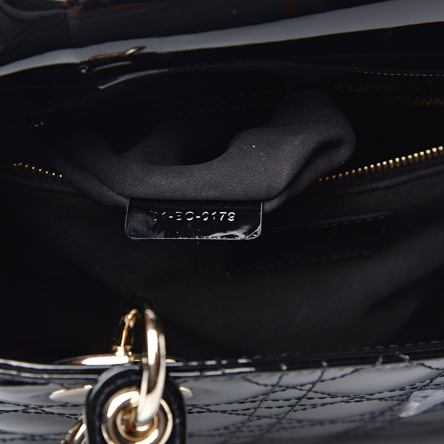 Patent Cannage Medium Lady Dior Black