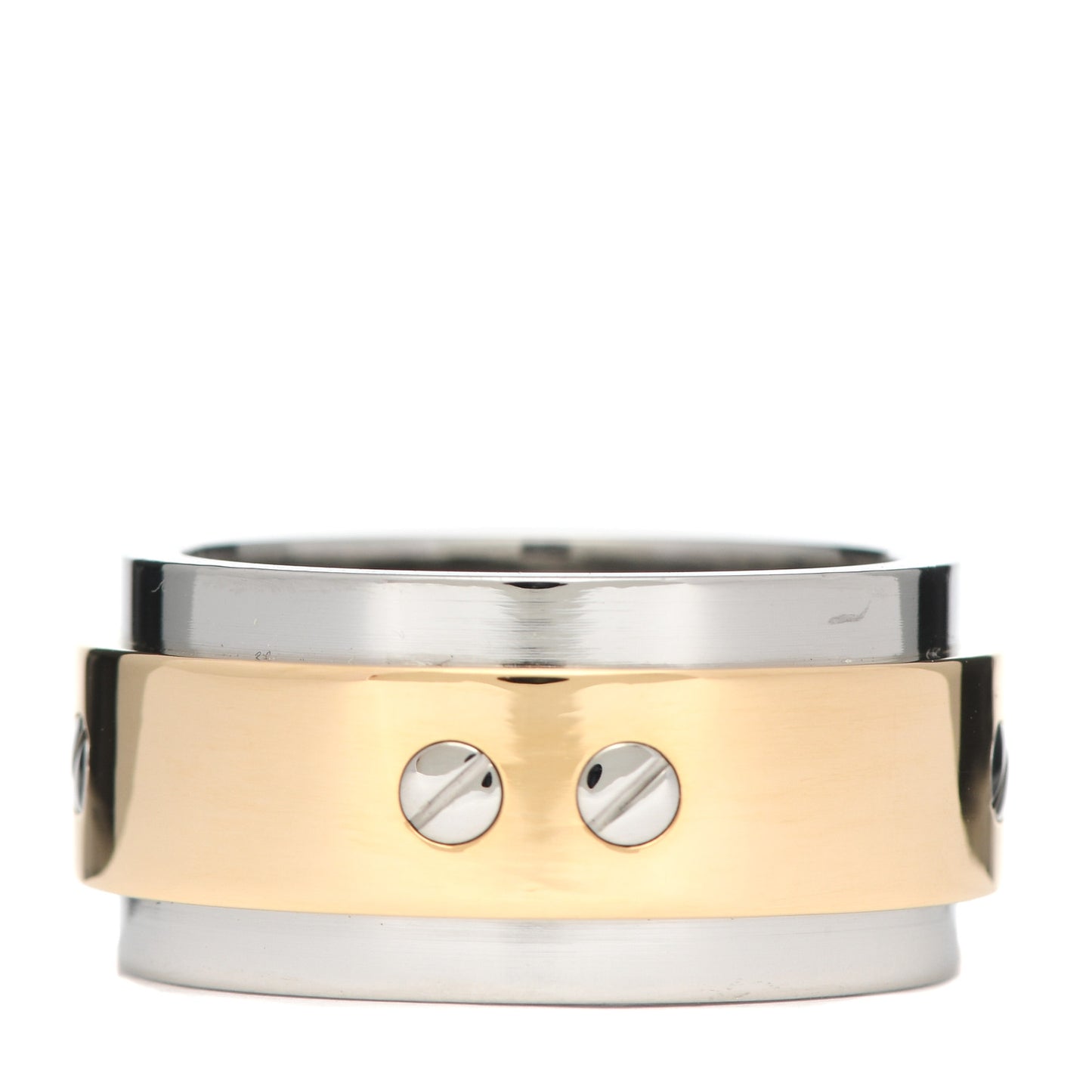 18K Yellow Gold Stainless Steel 12mm Santos Ring 63 10.5