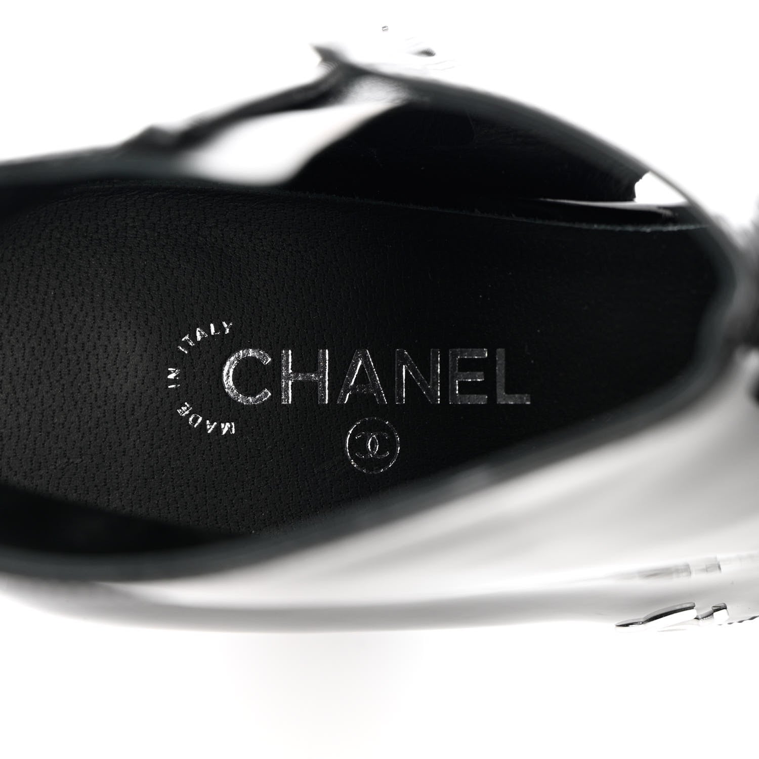 Chanel Patent Calfskin Short Ankle Boots 37.5 Black Navy Blue 6 of 8