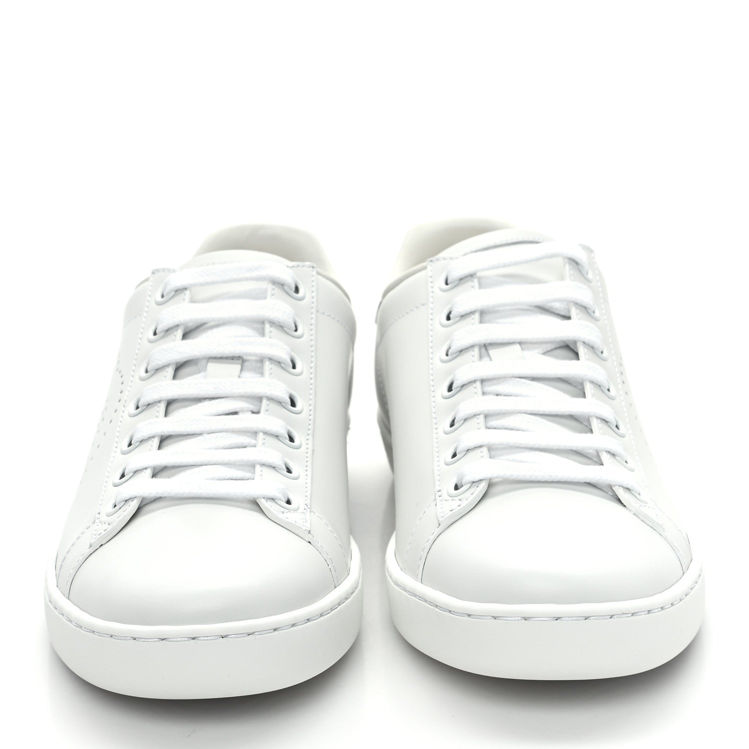 Gucci Calfskin Interlocking G Perforated Womens Ace Sneakers 36 White Grey Sky 2 of 9