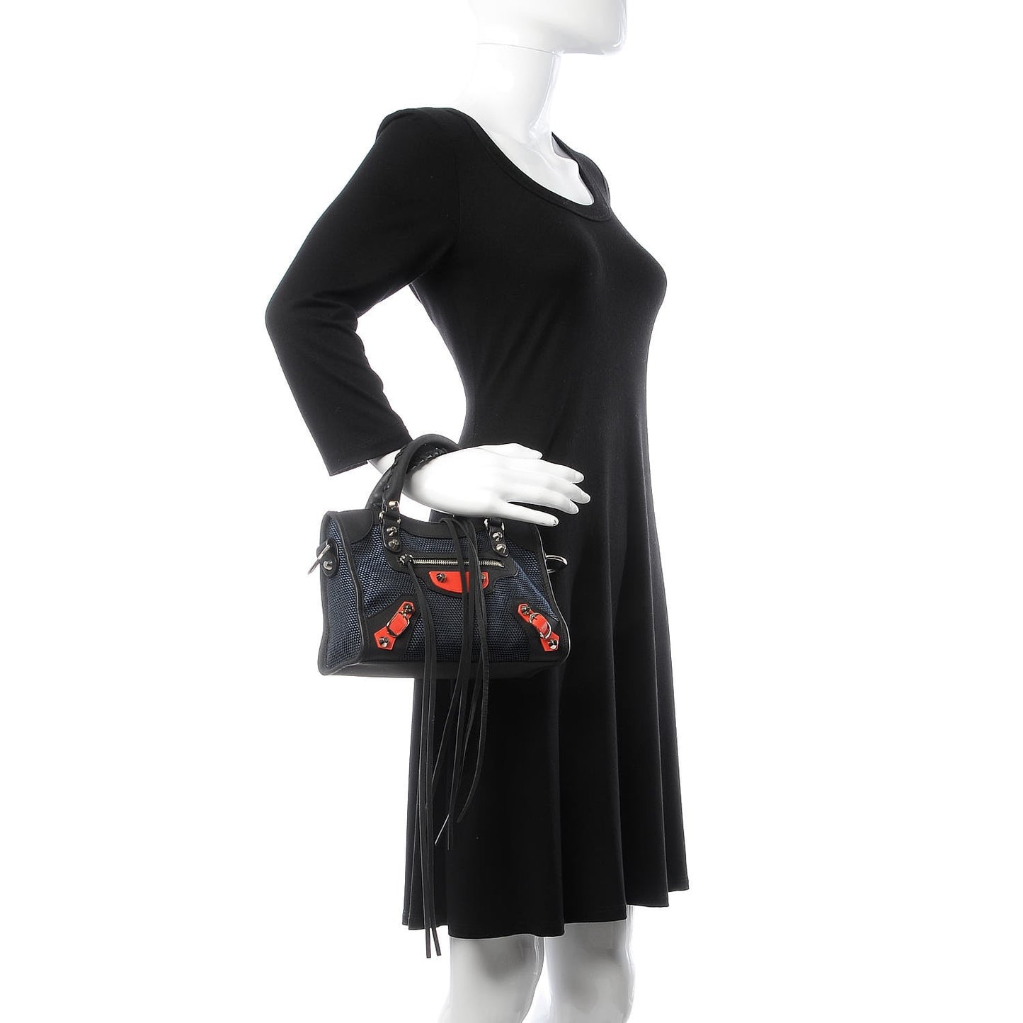 Mesh Arena Classic Silver Hardware Mini City Black Navy Orange