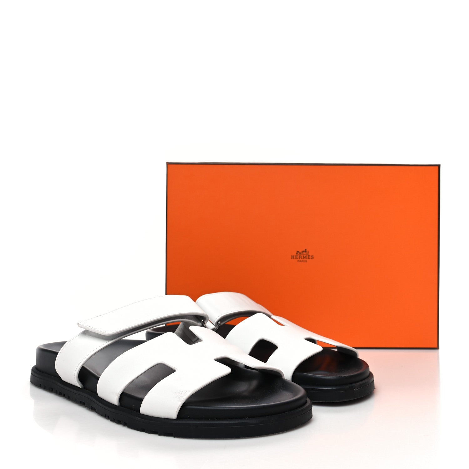 Hermes Calfskin Womens Chypre Sandals 40 White 10 of 10