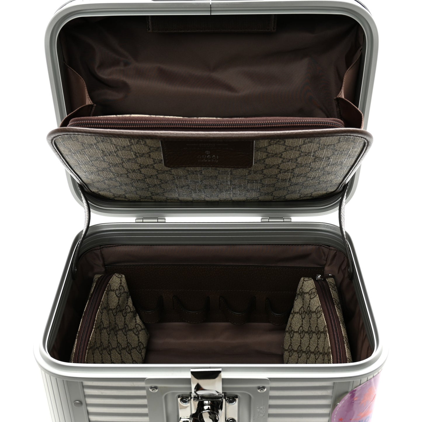 GG Supreme Monogram Porter Beauty Case Silver