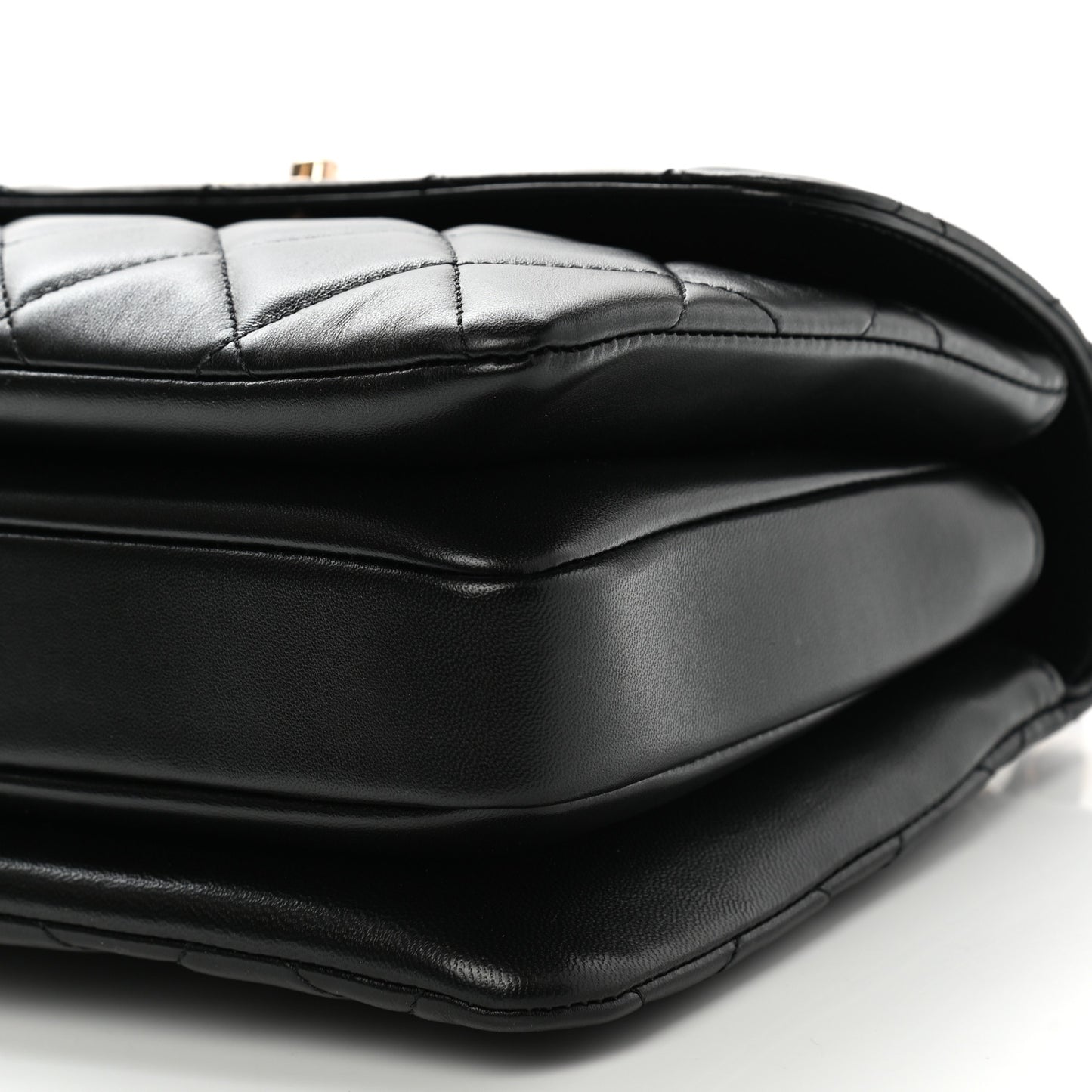 Lambskin Quilted Small Trendy CC Dual Handle Flap Bag Black