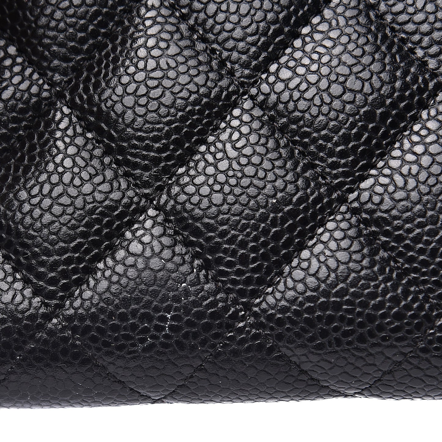 Caviar Quilted Large Gusset Zip Around Wallet Black