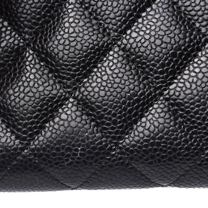Chanel Caviar Quilted Large Gusset Zip Around Wallet Black 9 of 11