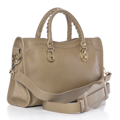 Balenciaga Chevre Gold Metallic Edge Hardware S City Beige Latte 3 of 10