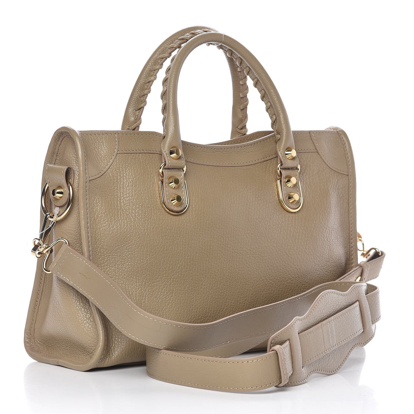 Chevre Gold Metallic Edge Hardware S City Beige Latte
