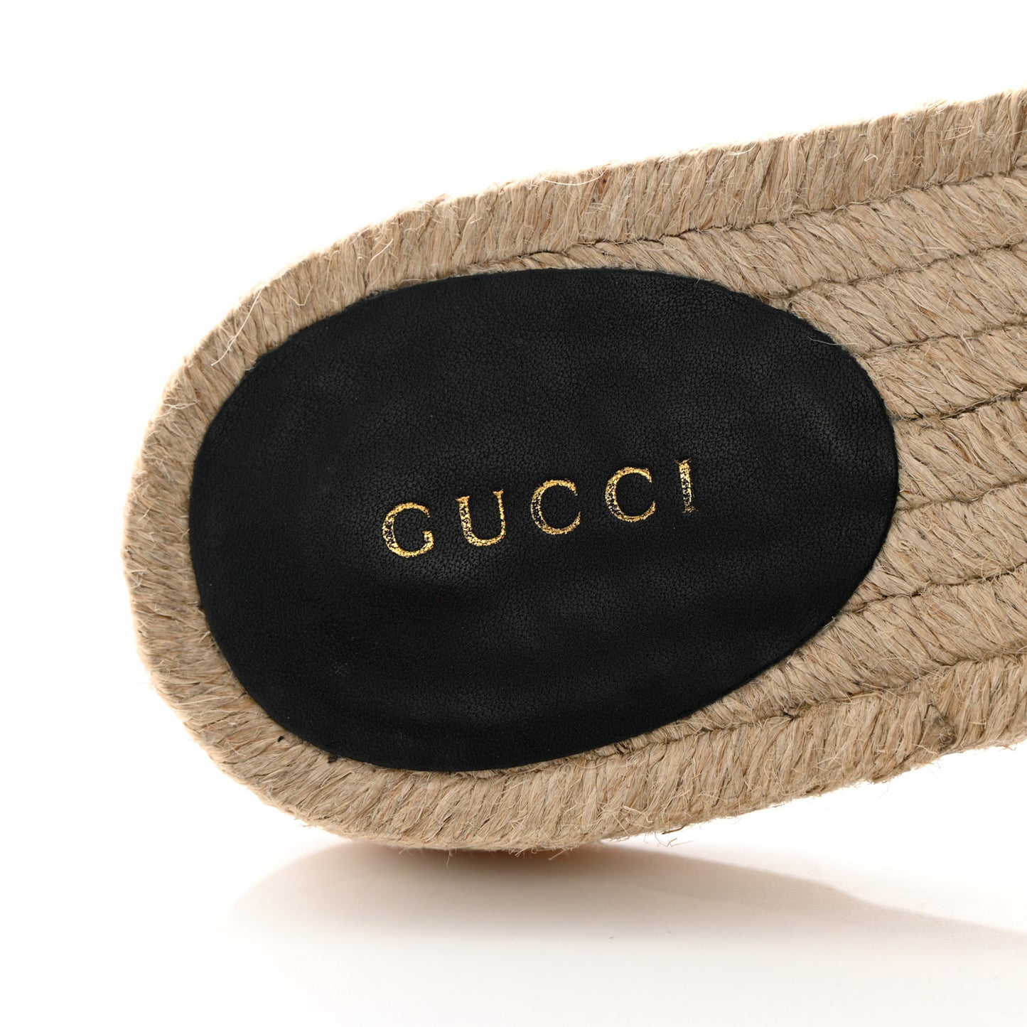 Monogram Matelasse GG Marmont Espadrille 20mm Slide Sandals 40.5 Beige Ebony Black