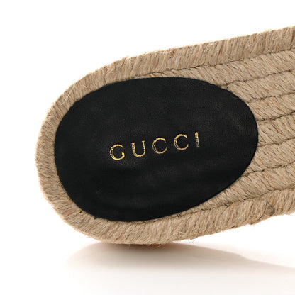 Gucci Monogram Matelasse GG Marmont Espadrille 20mm Slide Sandals 40.5 Beige Ebony Black 7 of 10