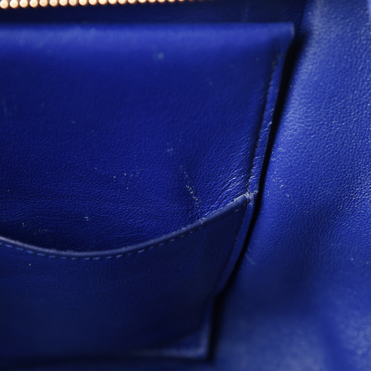 Drummed Calfskin Suede Small Trapeze Indigo