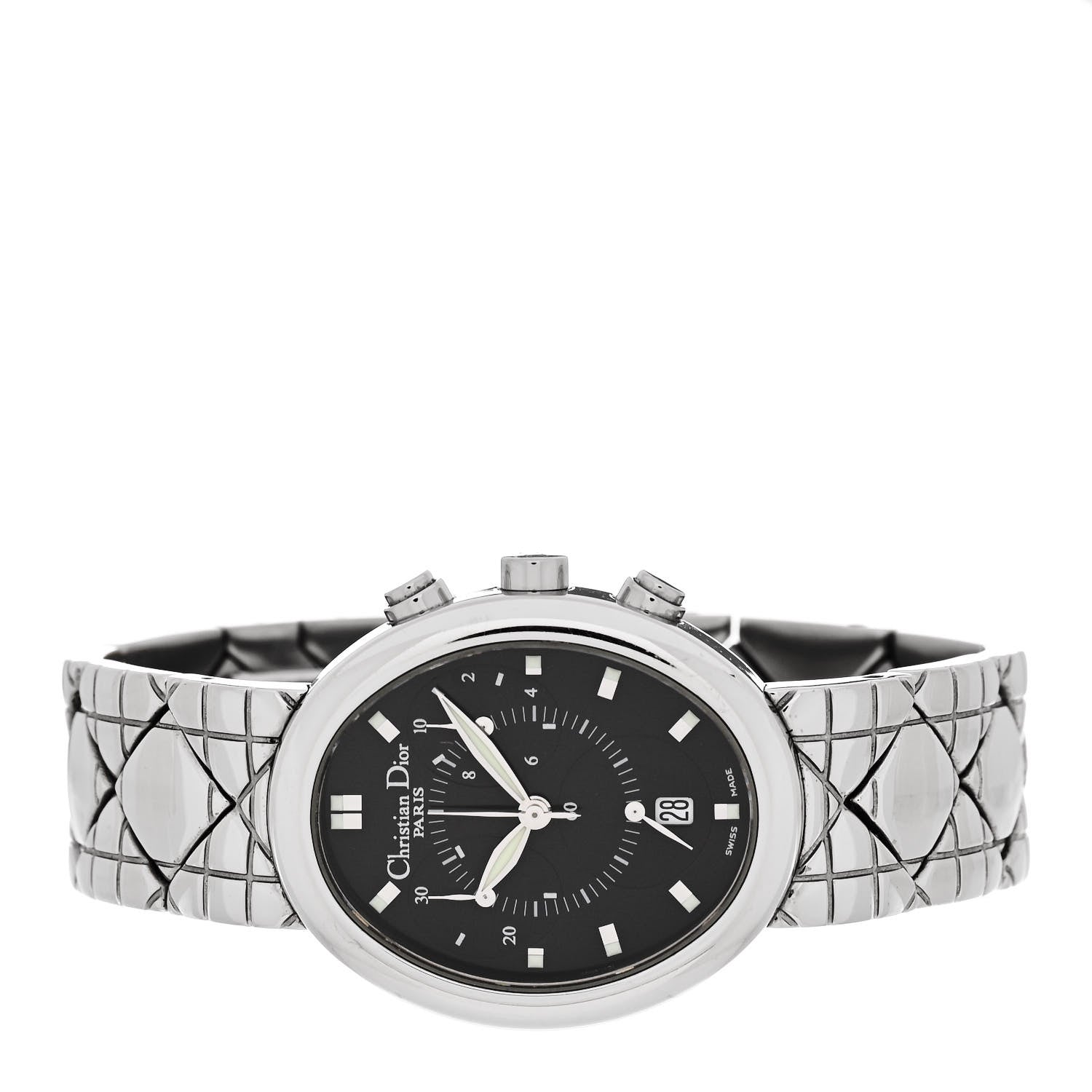 Christian Dior Stainless Steel 29mm Quartz Watch Black 1630864