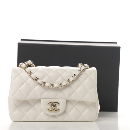 Chanel Lambskin Quilted Mini Rectangular Flap White 11 of 11