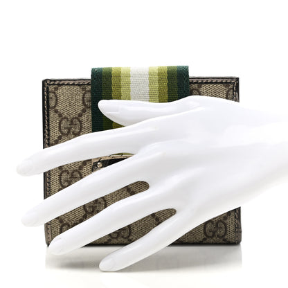 Gucci Monogram Web Ladies Web French Wallet Metallic Brown Green 2 of 8