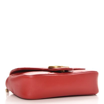 Gucci Calfskin Matelasse Super Mini GG Marmont Shoulder Bag Hibiscus Red 4 of 8