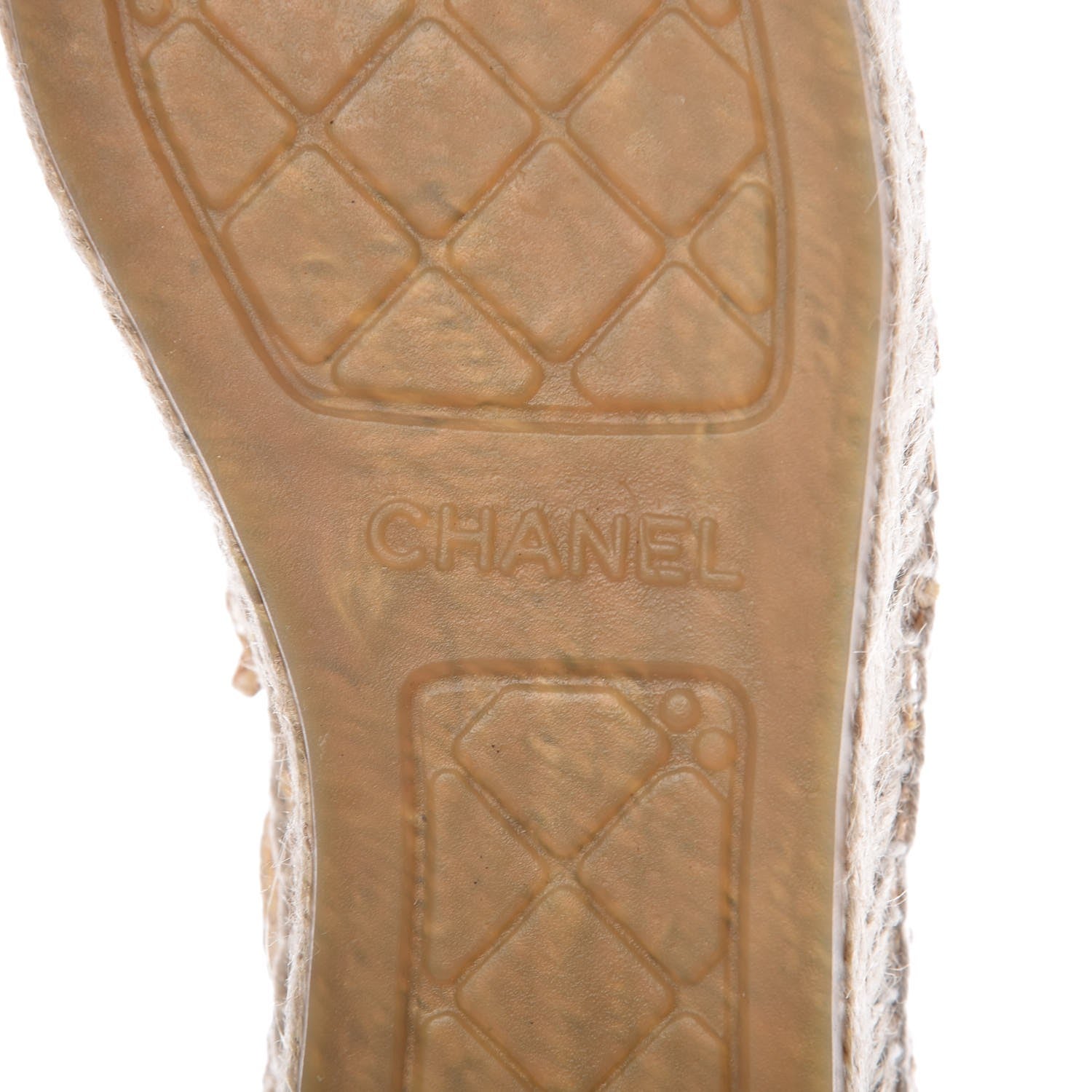 Chanel Raffia Fabric CC Espadrilles 37 Beige Black 11 of 12