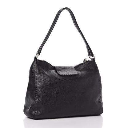 Prada Vitello Daino Shoulder Flap Bag Black 3 of 10