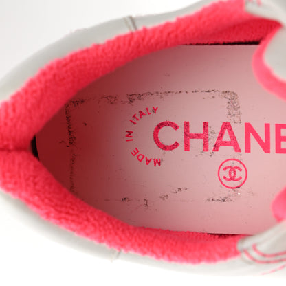 Chanel Calfskin Womens Logo Sneakers 36 Fuchsia White 10 of 11