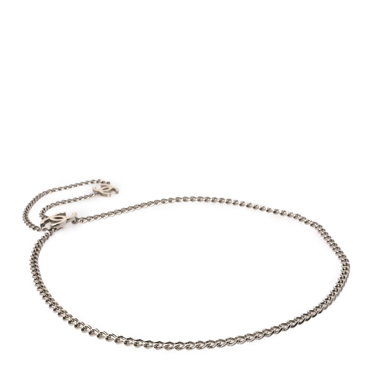 Chanel Enamel CC Chain Logo Belt Silver White 2 of 4
