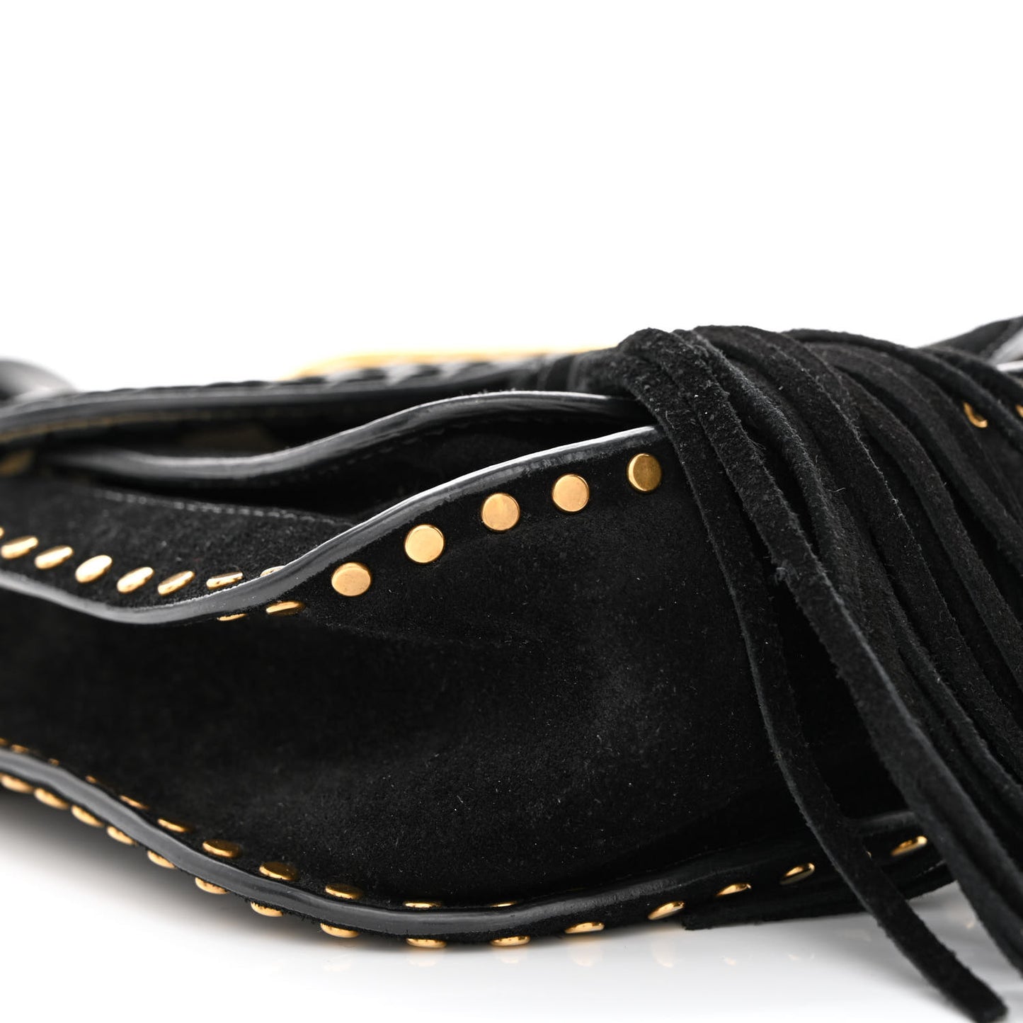 Suede Calfskin Braided Mini Hudson Shoulder Bag Black