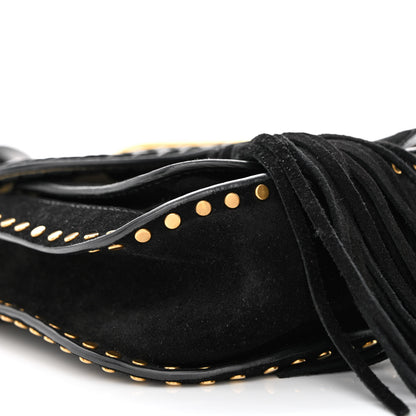 Chloe Suede Calfskin Braided Mini Hudson Shoulder Bag Black 12 of 14