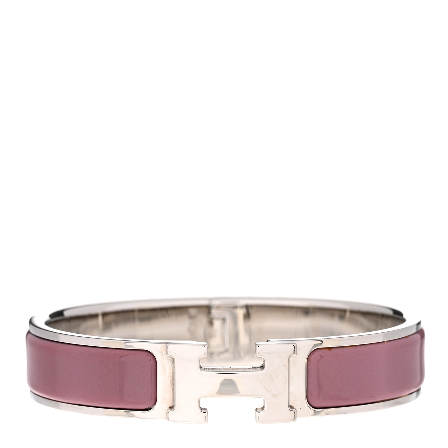 Enamel Narrow Clic Clac H Bracelet PM Bois De Rose