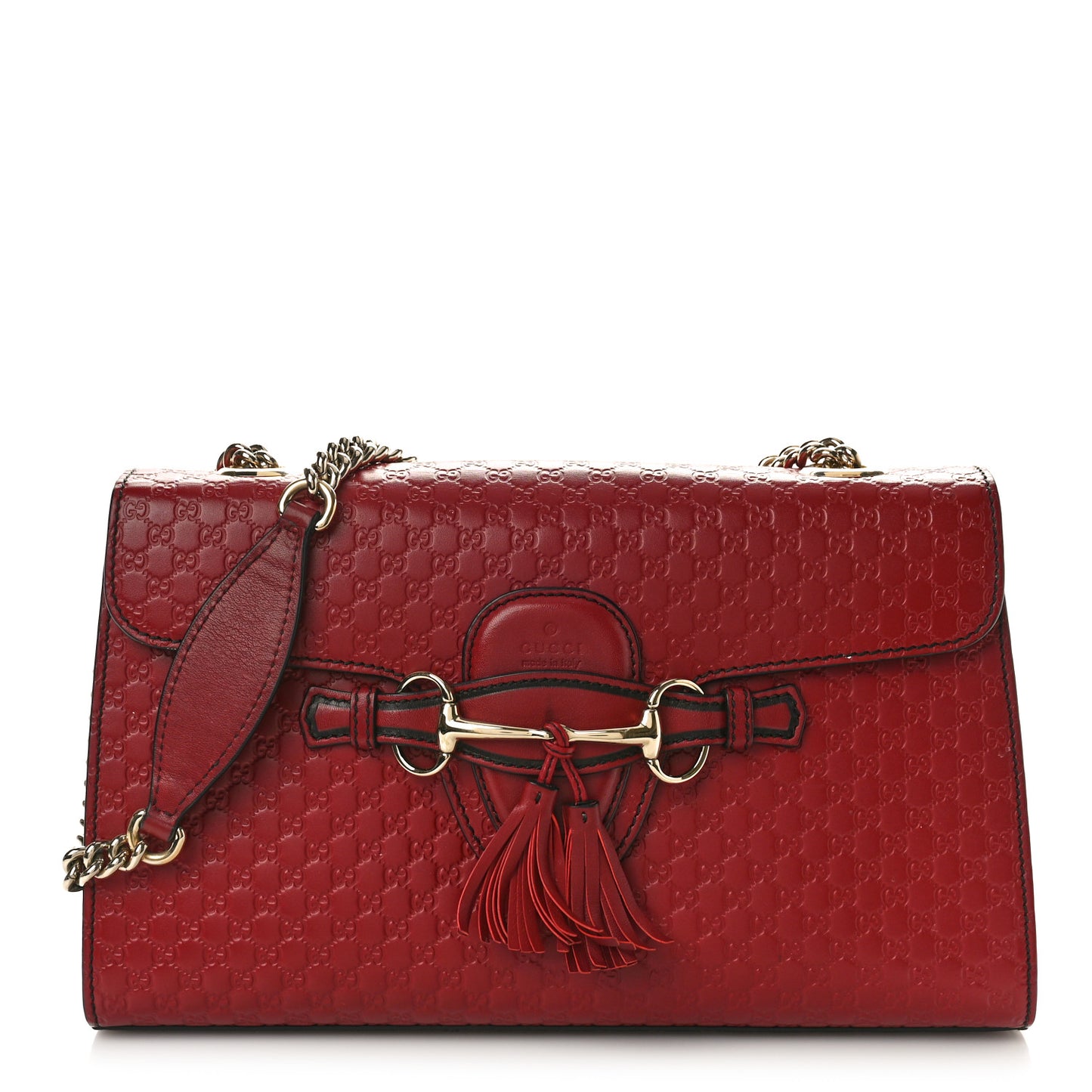 Microguccissima Medium Emily Chain Shoulder Bag Red