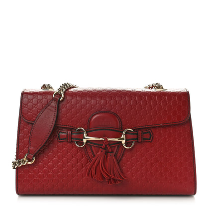 Gucci Microguccissima Medium Emily Chain Shoulder Bag Red 1 of 13