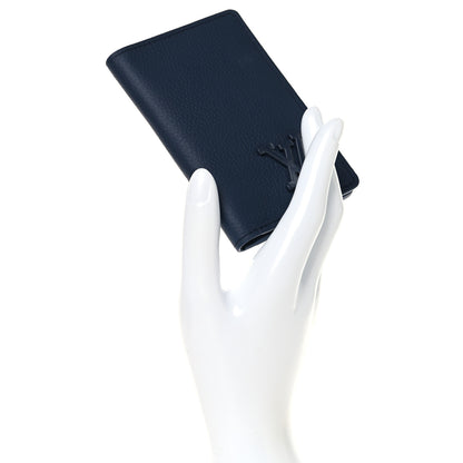 Louis Vuitton Grained Calfskin Aerogram Pocket Organizer Navy 2 of 7
