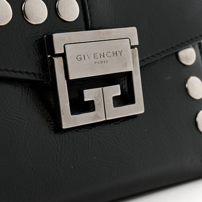 Givenchy Studded Crinkled Patent Goatskin Small GV3 Shoulder Bag Black 14 of 15