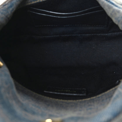 Saint Laurent Denim Quilted Toy Loulou Puffer Monogram Chain Satchel Rodeo Blue 5 of 11