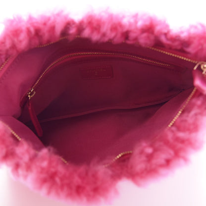 Chanel Shearling Sheepskin Large 19 Cosmetic Case Pink 5 of 10