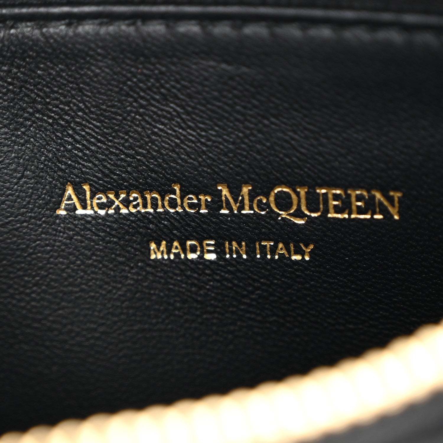 Alexander McQueen Calfskin Crocodile Embossed Skull Zip Wallet Card Holder Black 6 of 8