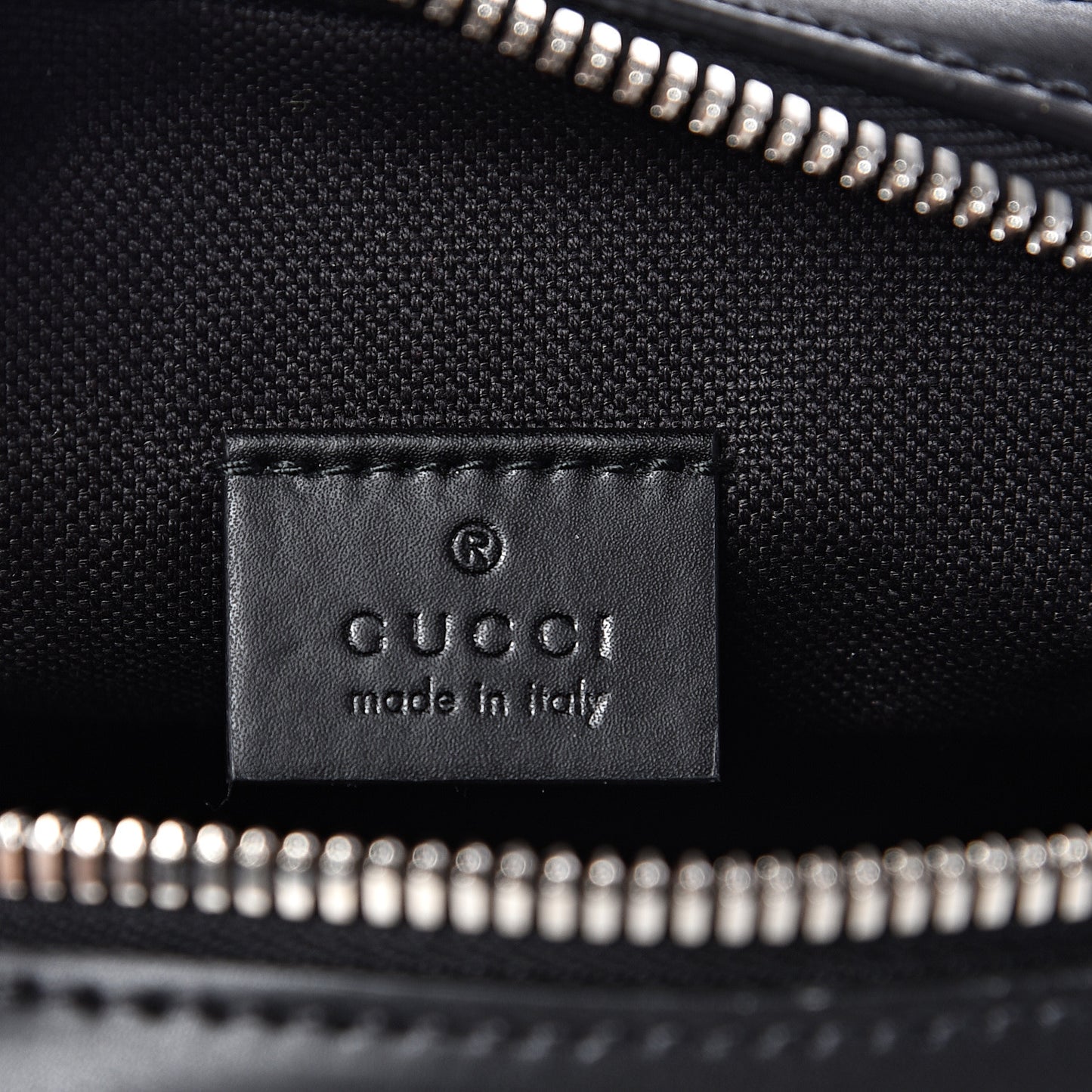 GG Supreme Monogram Appia Calfskin Web Small Camera Messenger Bag Black Grey