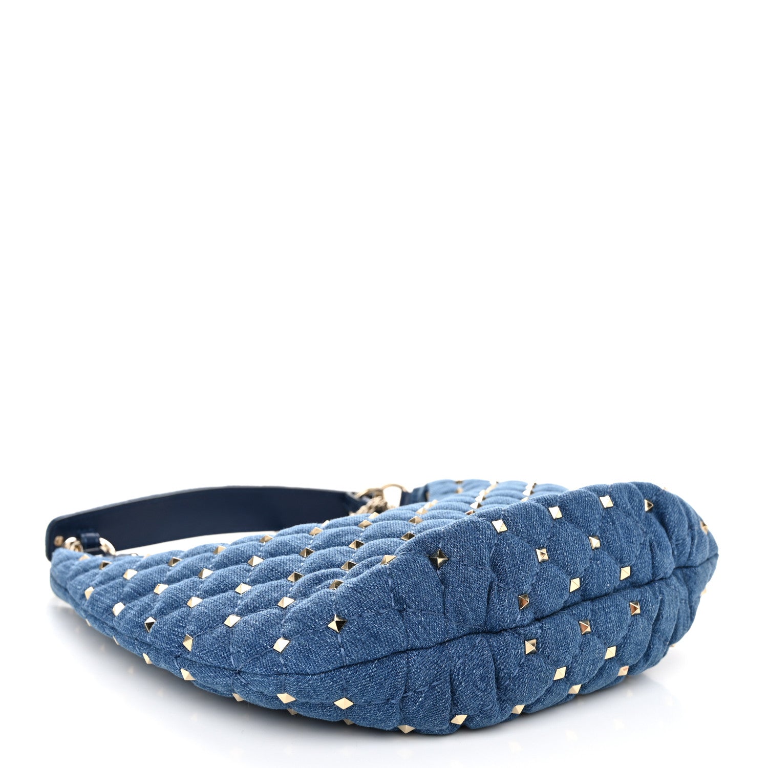 Valentino Garavani Denim Small Rockstud Spike Hobo Light Denim 4 of 11